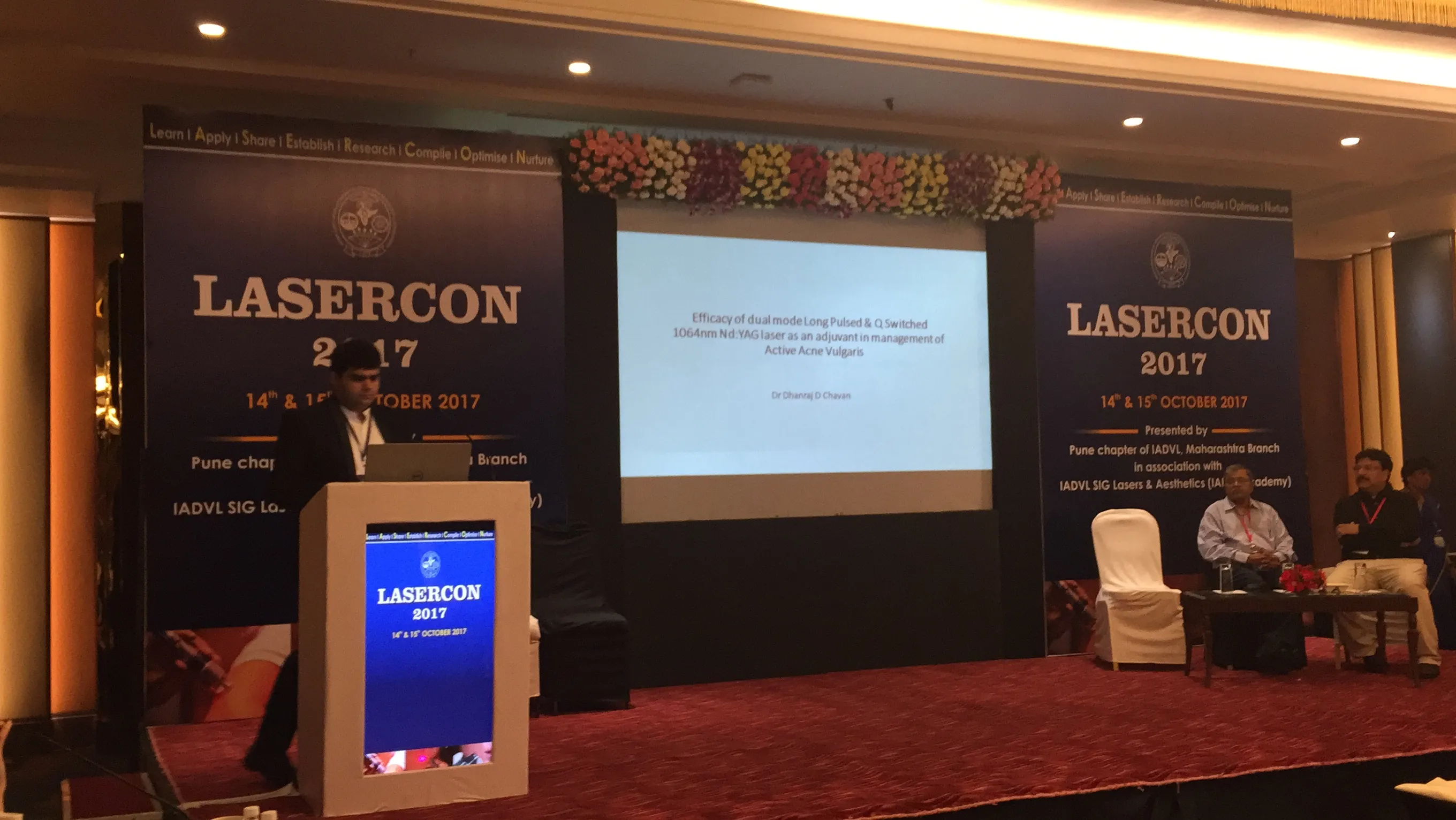LaserCon 2017 Pune lectern with Nd:YAG laser slide